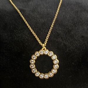 Kate Spade Goldtone Necklace with Clear Cubic Zirconia Accents. 16 -18 Inch